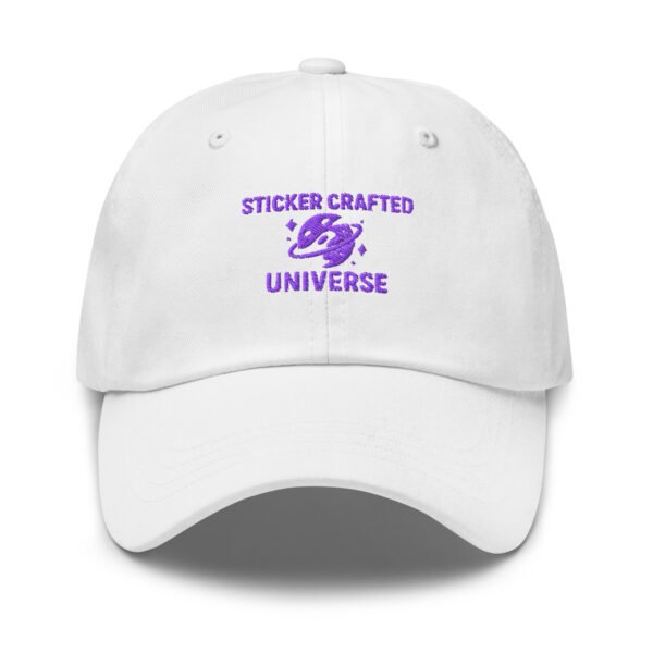 classic-dad-hat-white-front-68d62b57f1372.jpg Sticker Crafted Universe Dad hat